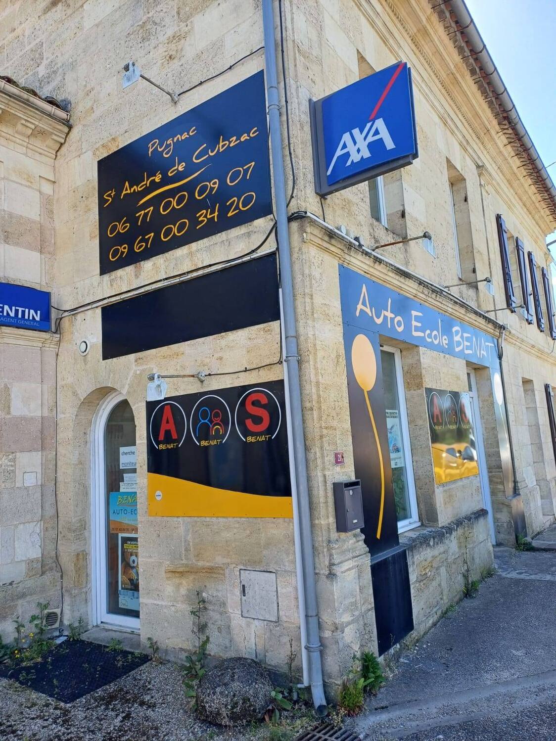 Façade de l'agence Auto-École BENAT à Pugnac